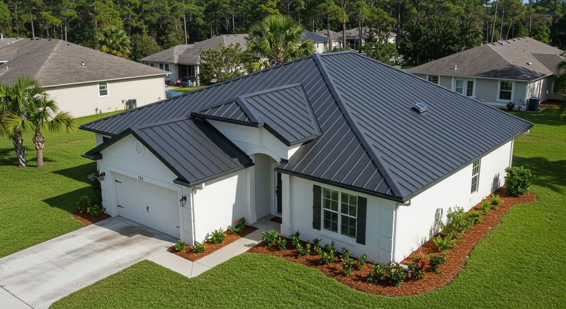 Standing seam metal roof installed on a Central Florida property